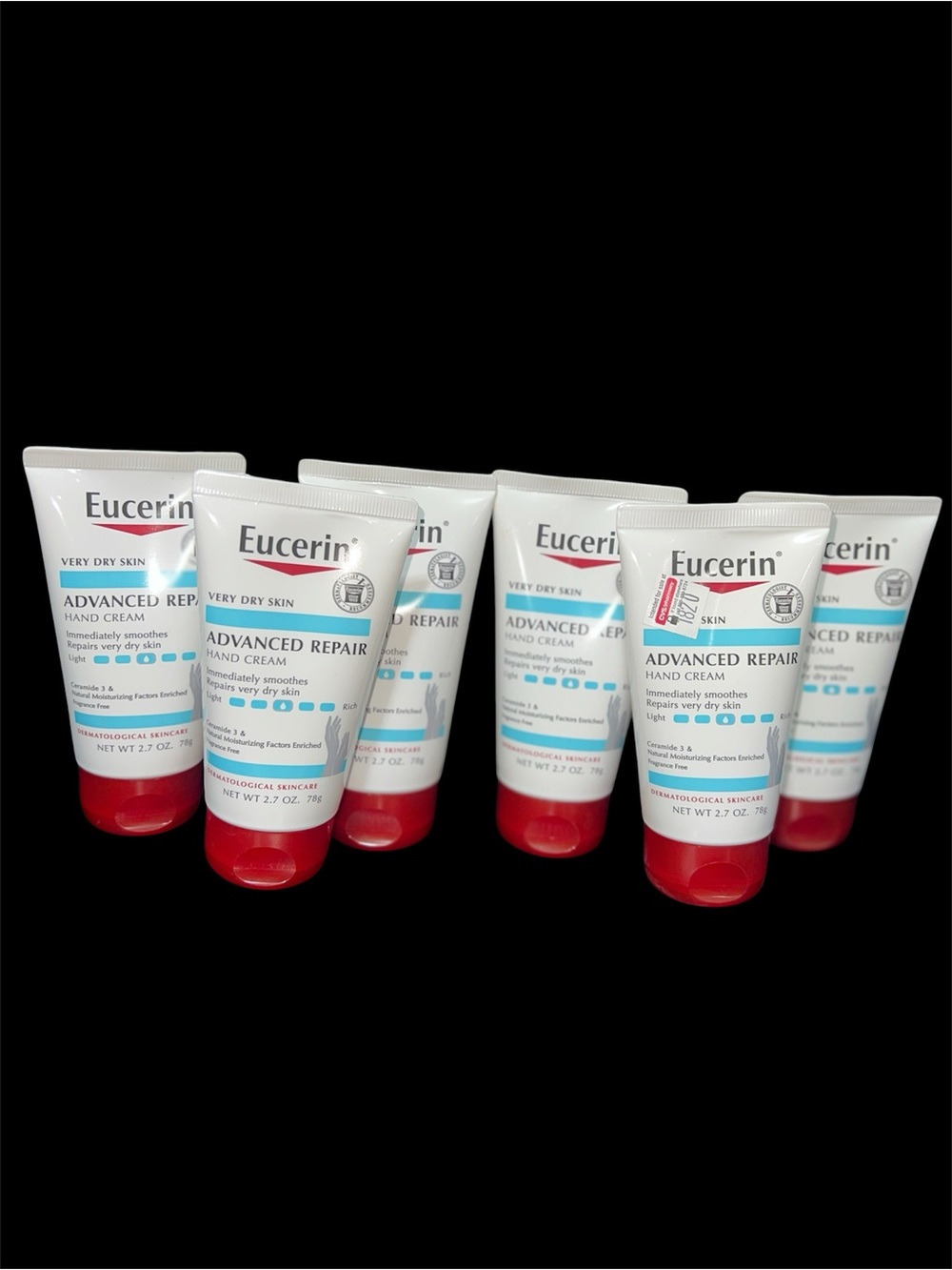 6X Eucerin Advanced Repair Hand Cream - White with Red Cap